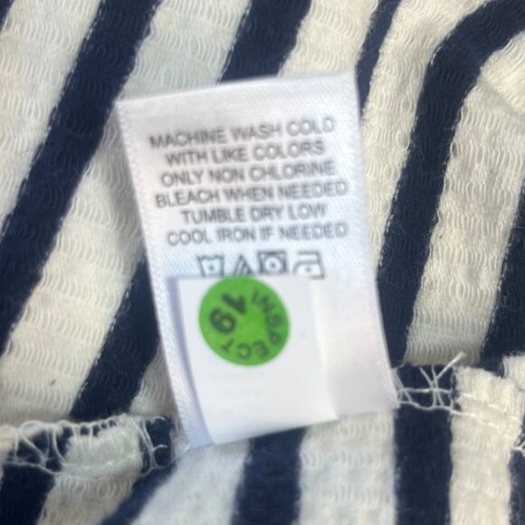 Maurices Striped Deep Vneck Cropped Top Womens 3X Blue White Striped New - Picture 7 of 8